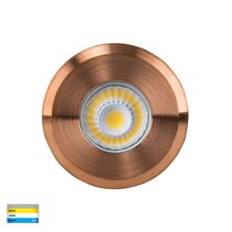Mini Ollo 1W 12V DC Recessed LED Step Light Solid Copper / Tri-Colour - HV2892T-CP-12V