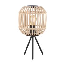 Bordesley 1 Light Table Lamp Black / Wood - 43218N