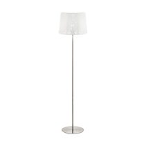Hambleton 1 Light Floor Lamp Satin Nickel / White - 49949N