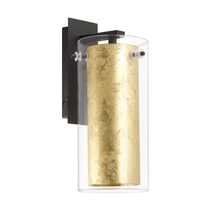 Pinto Gold 1 Light Wall Light Black / Clear / Gold - 97839