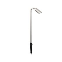 Hydra 12V MR16 Adjustable Path/Spike Light with Elbow Adapter Large Brushed Chrome - AQL-414-B1-M