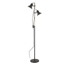 Corelli 2 Light Floor Lamp Dark Grey / Antique Brass - CORELLI FL2-DGY