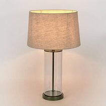 Iris Glass Table Lamp Black / Ivory With Shade - ELDAN20134B2