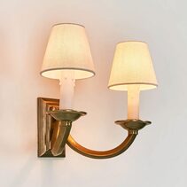 Elysee 2 Light Wall Light Antique Brass With Shade - ELPIM52181AB