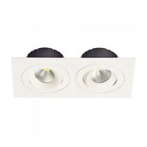 Multiform 16W Dimmable LED Downlight White / Warm White - 2xLDL-TLT-WH + LDL-PLATE2-WH