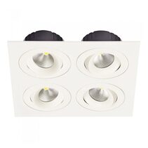 Multiform 32W Dimmable LED Downlight White / Warm White - 4xLDL-TLT-WH + LDL-PLATE4-WH