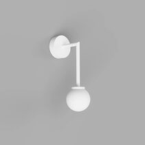 Orb Long Arm Small Wall Light White IP44