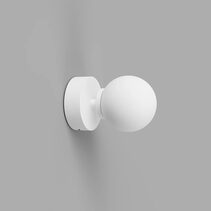 Orb Short Arm Small Wall Light White IP44