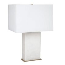 Dominique Alabaster Table Lamp White / White Shade - 12255