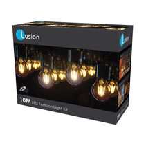 Festoon 10 Meter LED Party Light Kit Black / Warm White - LPL10MBC