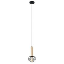 Corazon 1 Light Round Pendant Antique Brass / Matt Black - CORAZON2