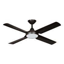 New Image 52" DC Ceiling Fan With 18W LED Matt Black With Black Blades / Tri-Colour - NIL106