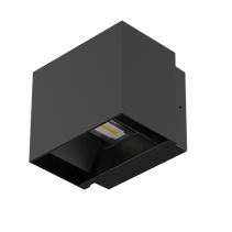 Cube II 10W LED Up/Down Wall Light Black / Warm White - S9320/WW/BK