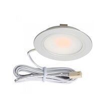 High Power Recessed 3W LED Cabinet Light Silver / Warm White - SLED-UC3-SI