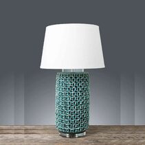 Wynberg Ceramic Table Lamp Turquoise With Shade - ELJC10150GRN