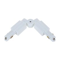 Track Single Circuit 3 Wire Elbow Left Connector White - TRK1WHCON6L