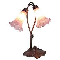 Twin Lily Tiffany Table Lamp Purple - TLA1-002-PB