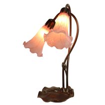 Twin Lily Tiffany Table Lamp Pink - TLA1-002-PK