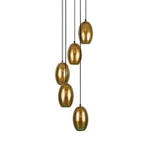 Constellation 5 Light Perforated Cluster Pendant Brass - ZAF11205