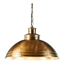 Sheldon Iron Shallow Dome Pendant Antique Brass - ZAF10218BR