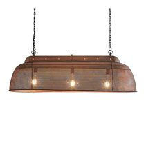 Riva Perforated Iron Dome Pendant Long Antique Copper - ZAF10325