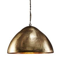 P51 Iron Riveted Dome Pendant Large Antique Brass - ZAF11044BR