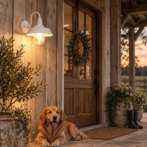 Hudson Barn Style Wall Light White - OL7890WH