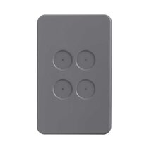 Pixie Ambience 4 Gang Face Plate Only Semi Gloss Grey - SWAC4SGG
