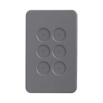 Pixie Ambience 6 Gang Face Plate Only Semi Gloss Grey - SWAC6SGG