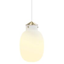 Raito 1 Light Oval Pendant Small Brass / Opal - 48043001