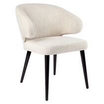 Harlow Black Dining Chair Natural Linen - 32205