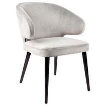 Harlow Black Dining Chair Grey Velvet - 32206