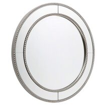 Zeta Round Wall Mirror Antique Silver - 40361