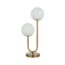 Eterna 2 Light Table Lamp Antique Gold / Opal - ETERNA TL2-AGOM
