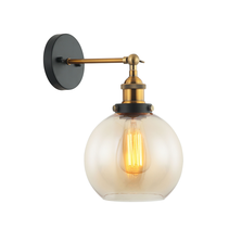 Interior 200mm Glass Adjustable Wall Light Antique Brass / Amber - PESINI3W