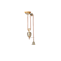 Standard Rise & Fall Cloth Cord Suspension - Polished Brass