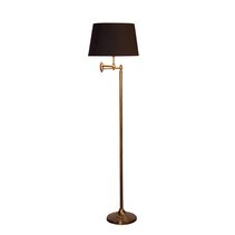 Macleay Floor Lamp Antique Brass With Black Shade - ELPIM57544AB