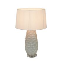 Thurntree Coral Ceramic Table Lamp White With Ivory Shade - ELTIQ103172