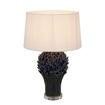 Staghorn Coral Ceramic Table Lamp Blue With Ivory Shade - ELTIQ103195B