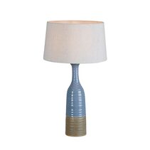 Potters Small Tall Thin Glazed Ceramic Table Lamp bLUE / Brown - KITZAF11184