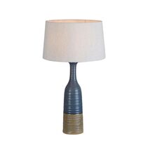 Potters Small Tall Thin Glazed Ceramic Table Lamp Grey / Brown - KITZAF11186