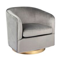 Belvedere Swivel Occasional Chair Charcoal Velvet - 31762