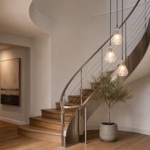 Lustre Teardrop 3 Light Stone Effect Glass Pendant Clear - ZAF11202
