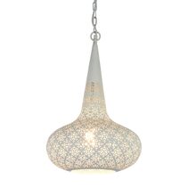 Triton Perforated Conical Pendant White - ZAF11237