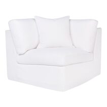 Birkshire Slip Cover Corner Seat Chair White Linen - 32614