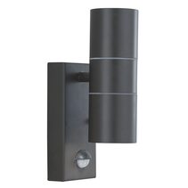 Abel 240V GU10 Up & Down Wall Pillar Light with Sensor Black - LGS7008-BL