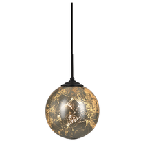 Sophia 1 Light Glass Globe Pendant Silver Metallic / Black - Q211 + CGK-BL