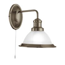 Sylvia Decorative Wall Light With Pull Switch Antique Brass - R1481-AB