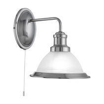 Sylvia Decorative Wall Light With Pull Switch Satin Chrome - R1481-SC