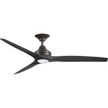 Spitfire 2 60" AC Ceiling Fan With 17W Dimmable LED Bronze Motor / Black Polymer Blades - SPI60OBBLLED